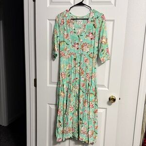 Sunday Mi Amor - Floral Green Dress
